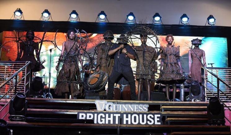 Fashion designer Xenson showcases his creations at the Guinness Bright House opening event.
